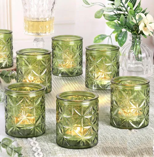 Party Rental Set of 12 Green Tealight Decorative Candle Holder Weddings/Parties Table
