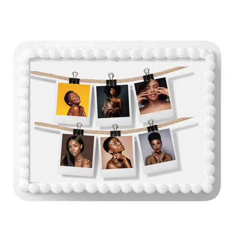 Personalized Edible Clothesline Frosting Sheet Cake Topper 