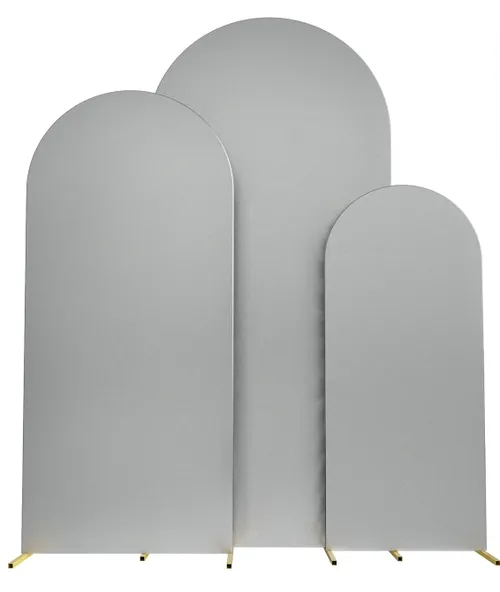 Party Rental - Set of 3 Arch With Silver Covers (7.2FT, 6.6FT, 6FT)