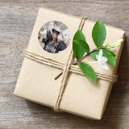 Personalized Current Year Graduation Favor Stickers Custom Photo -60ct 2inch 