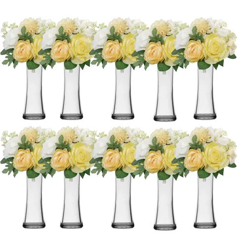 Party Rentals Small Yellow and White Mix Flowers Event Table Decoration Centerpieces