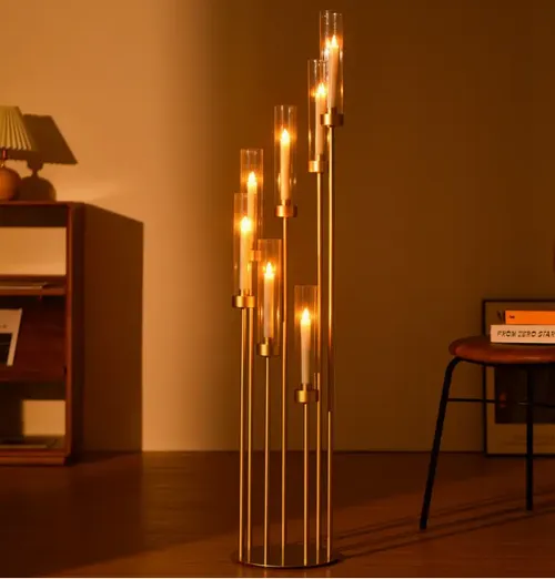 Rental- Extra Tall Centerpiece Wedding / Party Table Decoration Candelabra  includes Flameless Candles 