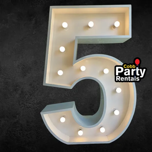 Rentals - Rent Giant Marquee Lightup Number 5 with Lights