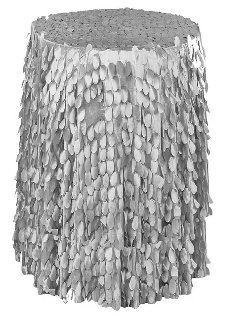 Loose Fit High Boy Cocktail Table Cover -  Silver Petals 