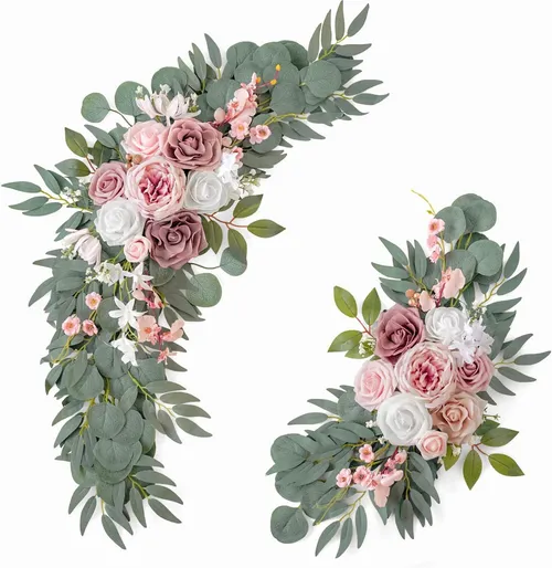 Rental - 2Pc Decorative Floral Accents  (Dusty Rose & Blush)