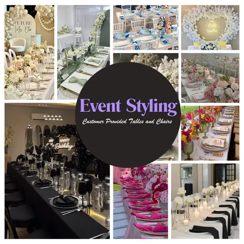 Event Package Total Event TakeOver (Customer Provided Chairs & Tables) - The Intimate Lunch / Dinner Event Design Event Setup & Breakdown (Customer Provided Chairs & Tables)