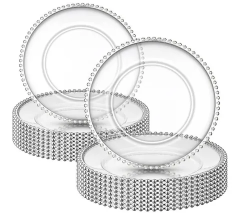 Rental - Silver Beaded Event Charger Plates