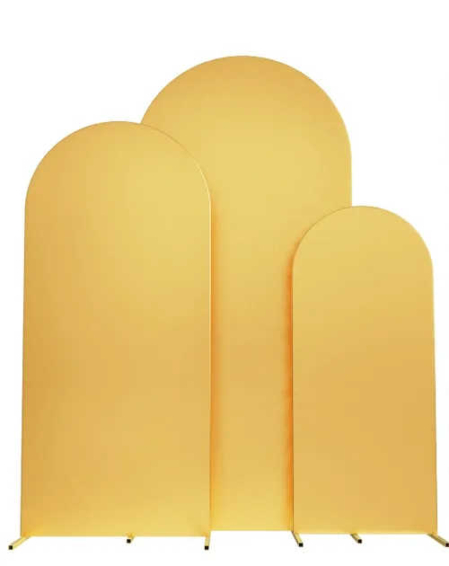 Party Rental - Set of 3 Arch With Gold Cover (7.2FT, 6.6FT, 6FT) 