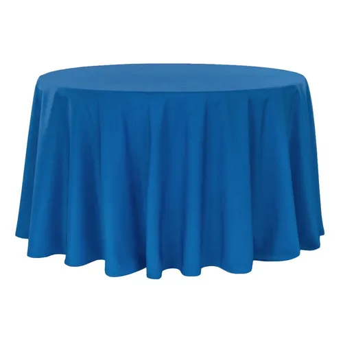 Royal Blue Round 120inch Polyester Table Cover 