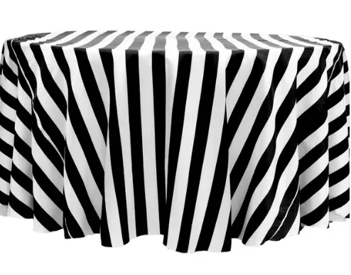 Black and White Stripe Table Cover 