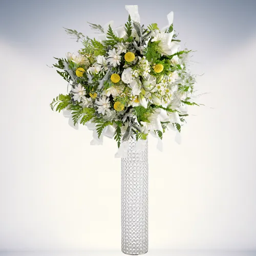 Beaded Crystal Centerpiece 29inch Tall Flower Holder 