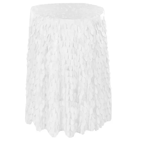 Loose Fit High Boy Cocktail Table Cover - White Petals 
