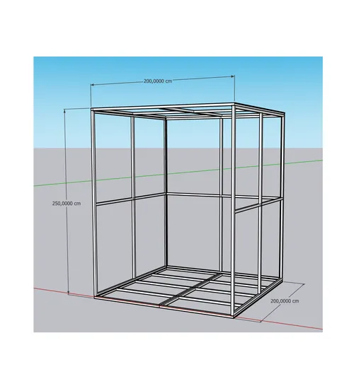 Box estrutura de ferro desmontável