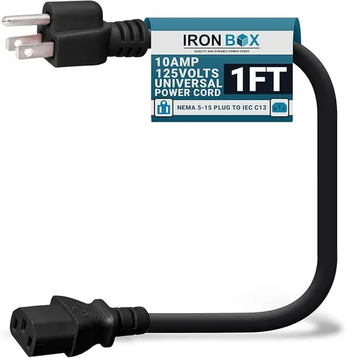 7FT Grounded Wall AC/IEC Cable (Output 10A 125V)
