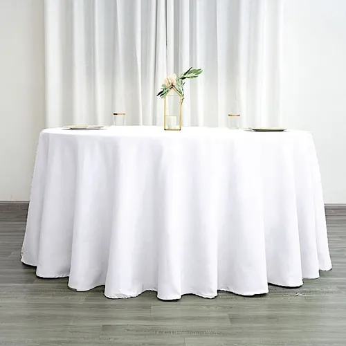 White Round Table Cloth (120 in.)