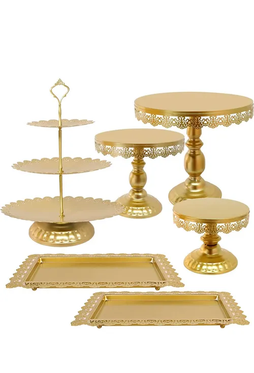 Cake Stand (Set of 6) Matte Gold