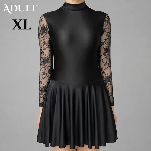 Classic Lace Sleeve Irish Dance Dress - Black - Adult XLarge