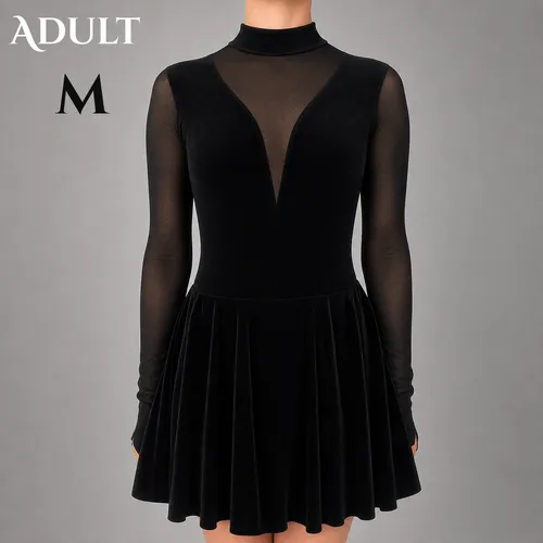 Classic Black Velvet Irish Dance Dress - Adult Medium
