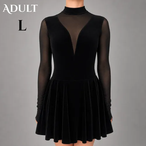 Classic Black Velvet Irish Dance Dress - Adult Large