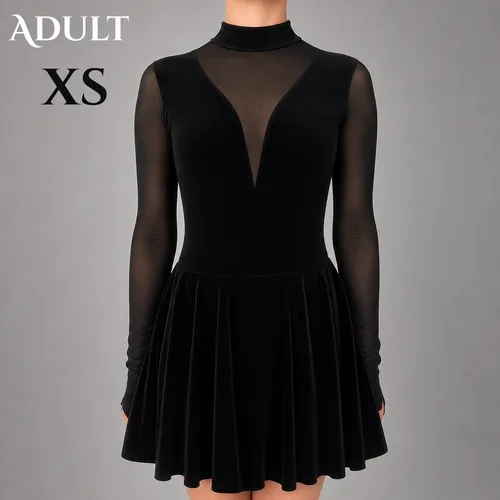 Classic Black Velvet Irish Dance Dress - Adult XSmall