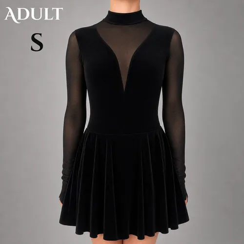 Classic Black Velvet Irish Dance Dress - Adult Small