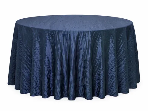 Navy Taffeta Crinkle Tablecloth 108