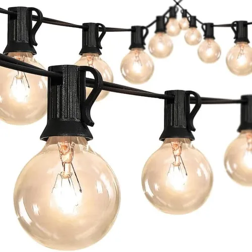 25ft. Black String Globe Lights