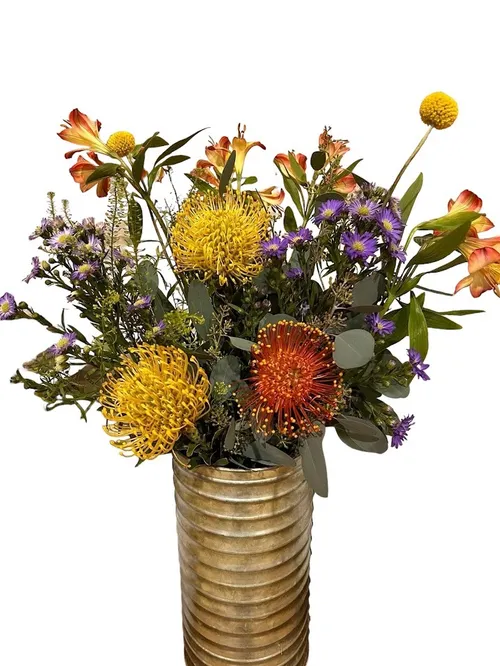 Galvanized Vase- Gold