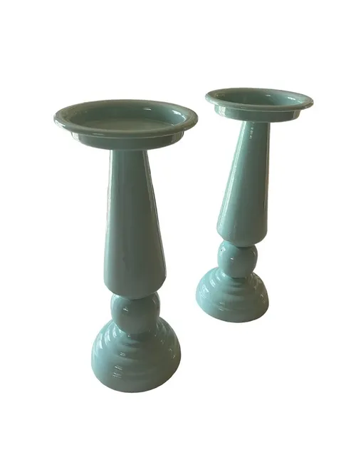 Robin Egg Candle Sticks- Set of Two