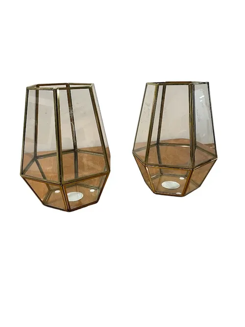 Geo Candle Holders- Set of Two
