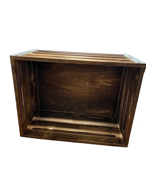 Crate with metal ends