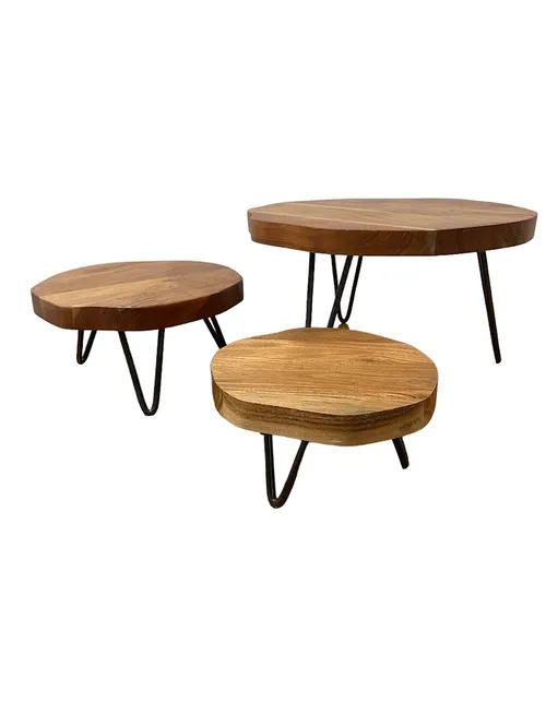 Wooden Cake Stands- Set of Three