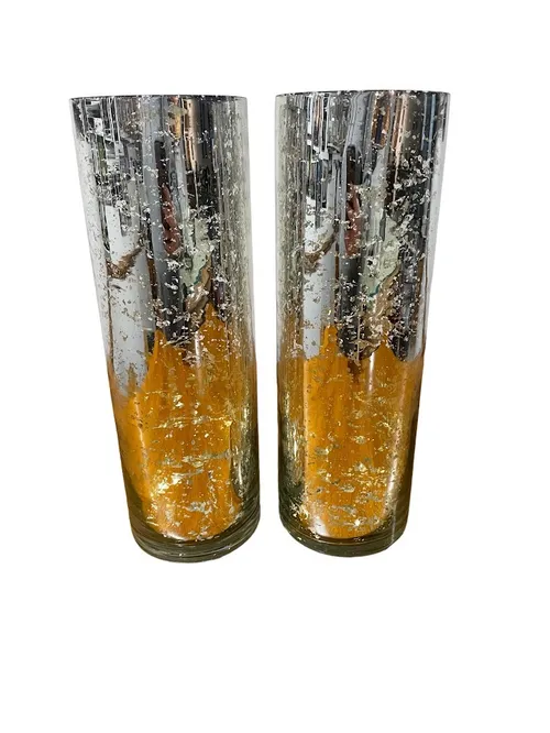 Candle vases- Gold Mercury Set of two
