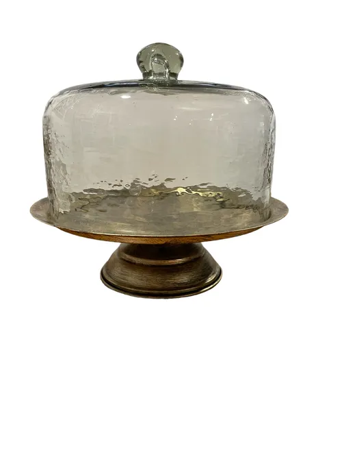 Dome Cake Platter with Lid- Gold