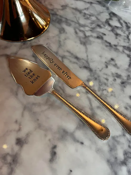 Cake Server Set- We tied the knot