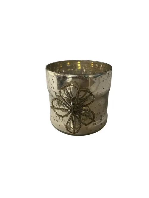 Daisy Mercury Votive Holder- Silver