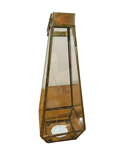Tall Gold Geo Lantern