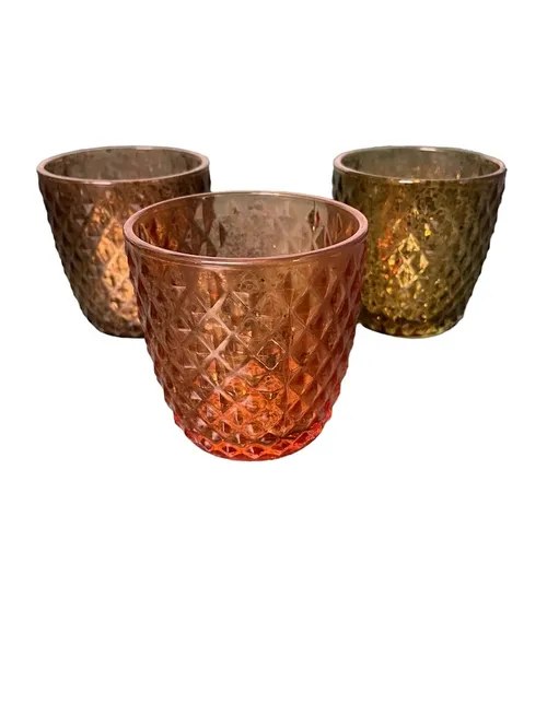 Amber votives- Set of 3