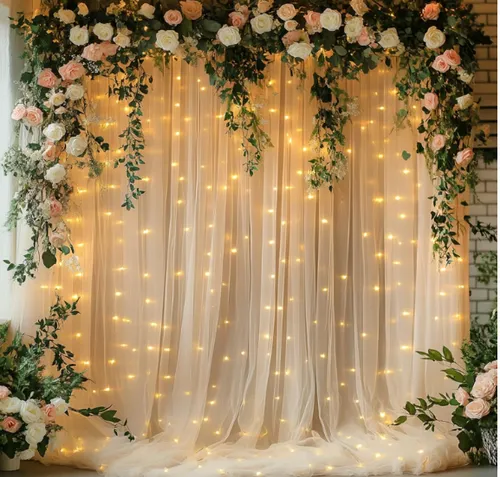 Champagne Tulle Backdrop 2
