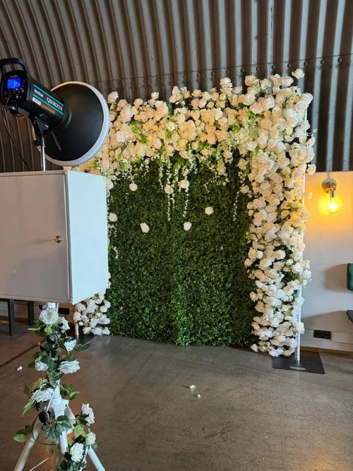 Premium blómabakgrunnur - Grænn með ramma