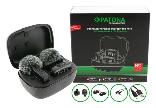 PATONA M16 mikrofon (2TX + 1RX + Charging Case)