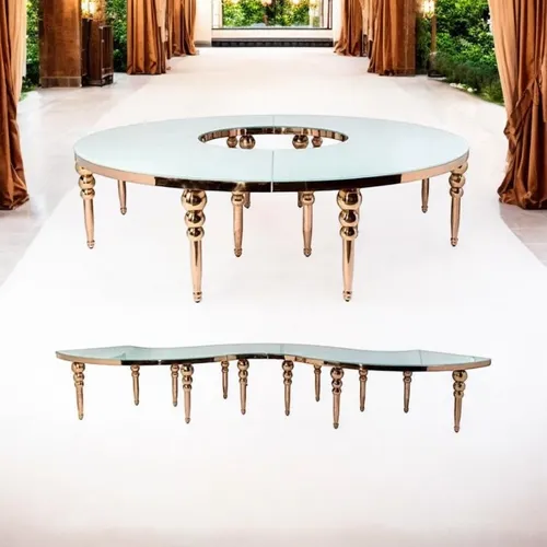 Crystal Gold Glass Tables