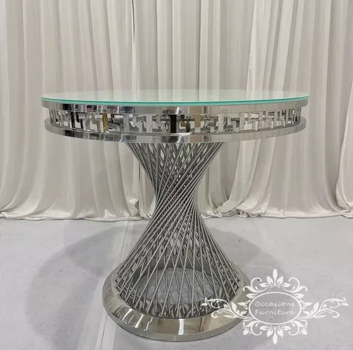 Cake | Pastry Glass Table (Silver)