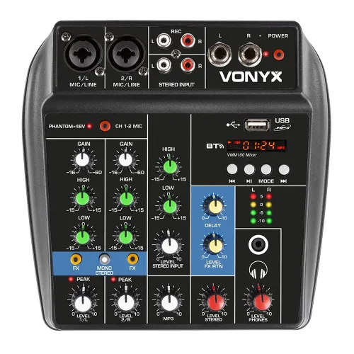 Vonyx VMM100 PA Mixer with USB and Bluetooth