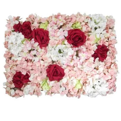 Flower wall Pink/Ivory/Red Peonies, Carnations & Roses