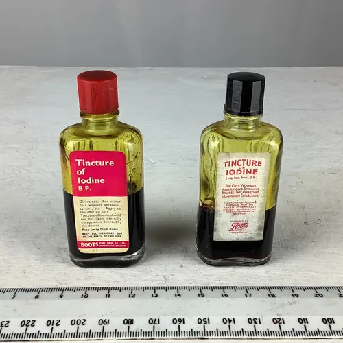 Vintage Boots “Tincture of Iodine” Glass Bottle