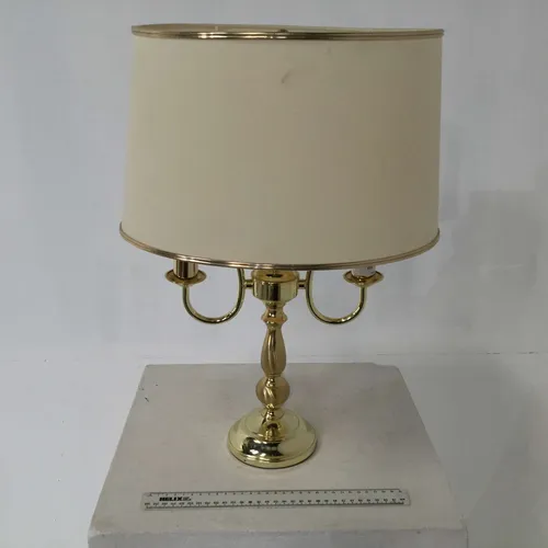 Gold Table lamp with Branches and Cream with Gold Trim Shade