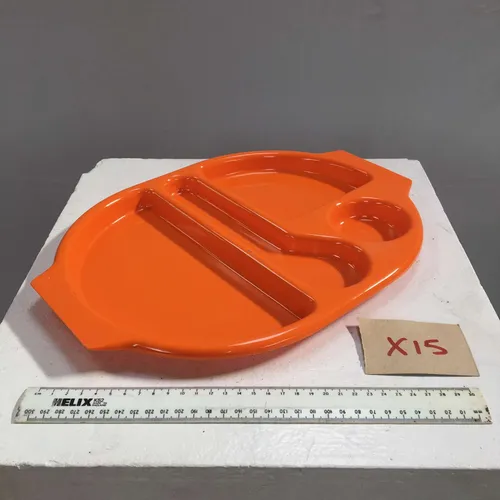 Orange Plastic Compartment Food Tray