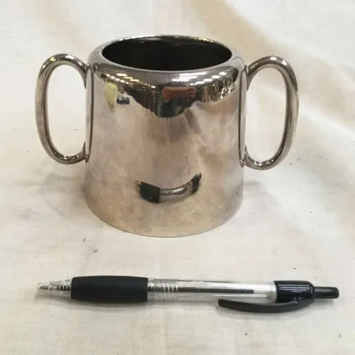 Polished metal two handled sugar pot