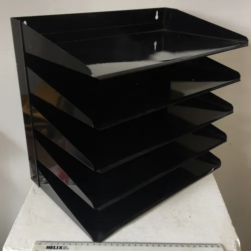 5 tier in out tray, black